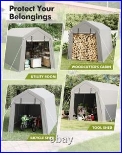 5 SIZES Portable Storage Shed for Motorcycle Outdoor Carport Shelter With2 Doors