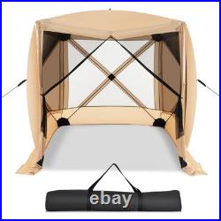 6.7 FT x 6.7 FT 4-Panel Pop up Camping Gazebo Quick-Set w / 2 Sunshade Cloths