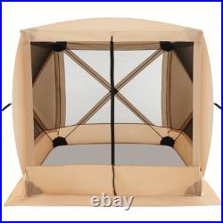 6.7 FT x 6.7 FT 4-Panel Pop up Camping Gazebo Quick-Set w / 2 Sunshade Cloths