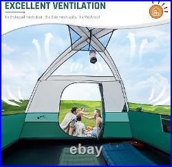 6/8/10/11 Person Camping Tent with Porch, Family Tents for Camp Big Dome Tunnel