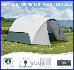 6/8/10/11 Person Camping Tent with Porch, Family Tents for Camp Big Dome Tunnel