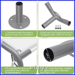 6 Leg Carport Kits, High Peak Canopy Fitting Kit with 1-3/8 ID, Galvanized Steel