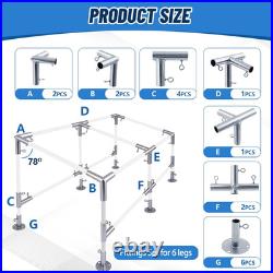 6-Leg Lean-To Canopy Fittings Kit for 1 EMT, 18 Pcs for DIY Carport/Shelter