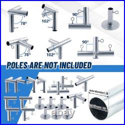 6-Leg Lean-To Canopy Fittings Kit for 1 EMT, 18 Pcs for DIY Carport/Shelter