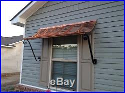 6 ft. Curved copper window or door awning with decorative scrolls