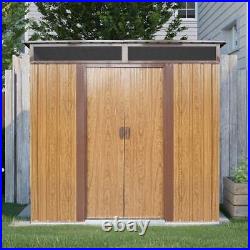 6 ft. X 5 ft. Metal storage room with windows and clear panels, (brown)