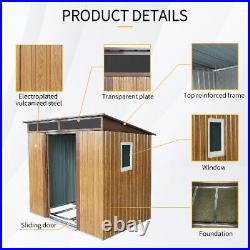 6 ft. X 5 ft. Metal storage room with windows and clear panels, (brown)