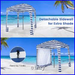 6 x Feet Foldable Beach Cabana Tent with Carrying Bag and Detachable Sidewall