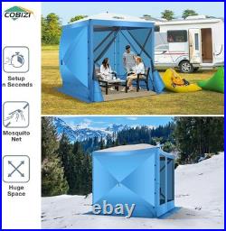 6'x6' Pop up Gazebo Screen Tent Screen House for Camping Hub Tent with Carry Bag