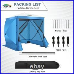 6'x6' Pop up Gazebo Screen Tent Screen House for Camping Hub Tent with Carry Bag