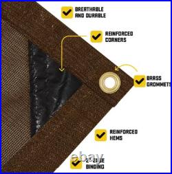 60% brown shade cloth with grommets 20 x 30 ft heavy duty mesh tarp sun shade cl