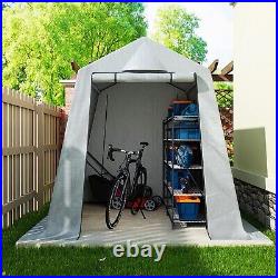 6x7ft Outdoor Shed Car Tent Carport Garage Storage Shed UV Proof Cover Gray