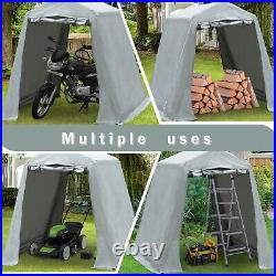 6x7ft Outdoor Shed Car Tent Carport Garage Storage Shed UV Proof Cover Gray