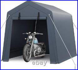 6x8 FT Portable Outdoor Storage Shed Carport with Roll-Up Zipper Door Motorcycle