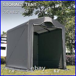 7.4 x 6.2 Storage Shed Outdoor Garden Garage Heavy Duty Waterproof with Vents