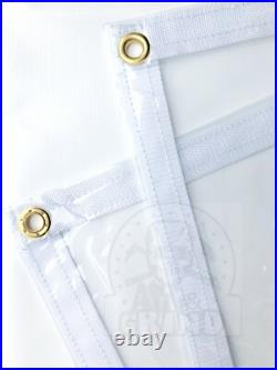 7' x 9' Clear Tarp 24 MIL Smooth Vinyl Patio Enclosure Fire Retardant USA Made