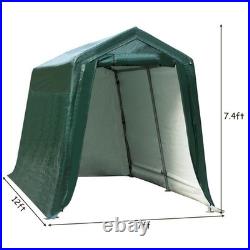7'x12' Patio Tent Carport Storage Shelter Shed Car Canopy Heavy Duty Green
