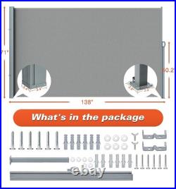 71'' x 138'' Retractable Side Awning Waterproof & UV-Resistant