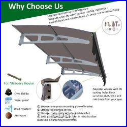 79 x 34 Window Awning Door Canopy Polycarbonate Aluminum Bracket
