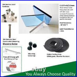 79 x 34 Window Awning Door Canopy Polycarbonate Aluminum Bracket