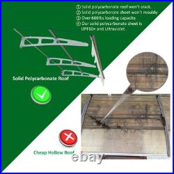 79 x 34 Window Awning Door Canopy Polycarbonate Aluminum Bracket