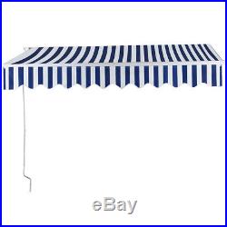 8.2'X6.5' Manual Patio Canopy Retractable Deck Awning Sunshade Shelter Outdoor