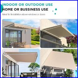 8.2'X6.5' Manual Retractable Awning Sun Shade Patio Canopy Cover Multi-Color