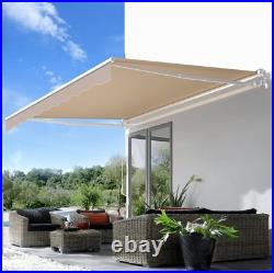 8.2'X6.5' Manual Retractable Awning Sun Shade Patio Canopy Cover Multi-Color