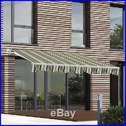 8'7'/10'7' Manual Retractable Awning Outdoor Canopy Deck Door Sunshade Shelter