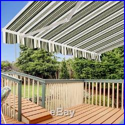 8'7'/10'7' Manual Retractable Awning Outdoor Canopy Deck Door Sunshade Shelter