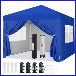 8×8/10×10/12×12 FT Pop Up Canopy, Outdoor Portable Tent with 4 Removable Sidewalls