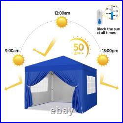 8×8/10×10/12×12 FT Pop Up Canopy, Outdoor Portable Tent with 4 Removable Sidewalls