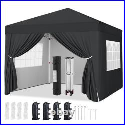 8×8/10×10/12×12 FT Pop Up Canopy, Outdoor Portable Tent with 4 Removable Sidewalls