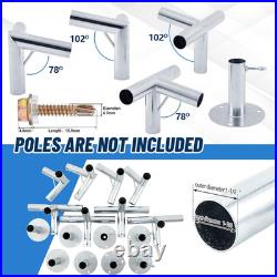 8-Leg Lean-to Canopy Fittings for under 1-3/8 Pipes, 16 Pcs Lean to Carport Fra