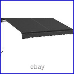 8' x 6.5' Patio Retractable Awning Sunshade Shelter Dark Gray