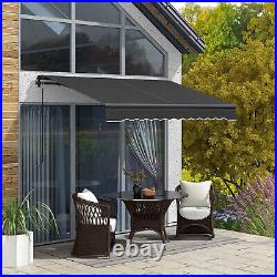 8' x 6.5' Patio Retractable Awning Sunshade Shelter Dark Gray