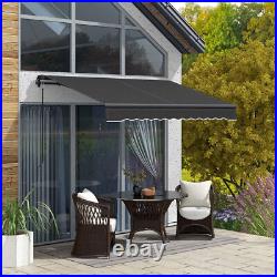 8' x 6.5' Patio Retractable Awning Sunshade Shelter Dark Gray
