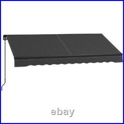 8' x 6.5' Patio Retractable Awning Sunshade Shelter Dark Gray