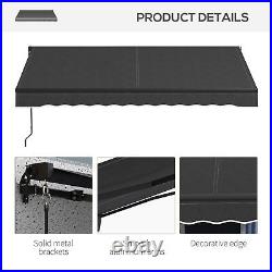 8' x 6.5' Patio Retractable Awning Sunshade Shelter Dark Gray