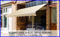 8 x 7 FT Patio Awning Yard Retractable Canopy Sun Shade Deck Floor Shelter