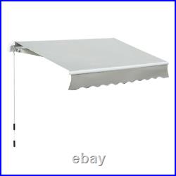8' x 7' Retractable Sunshade Awning with Crank for Outdoor Porch Deck Window