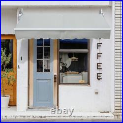 8' x 7' Retractable Sunshade Awning with Crank for Outdoor Porch Deck Window