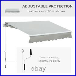 8' x 7' Retractable Sunshade Awning with Crank for Outdoor Porch Deck Window