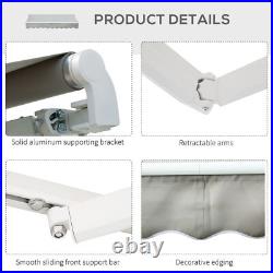 8' x 7' Retractable Sunshade Awning with Crank for Outdoor Porch Deck Window