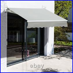 8' x 7' Retractable Sunshade Awning with Crank for Outdoor Porch Deck Window