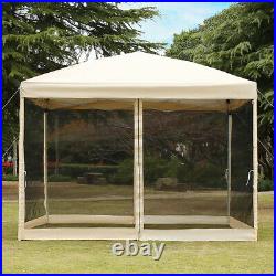 8'x8' EZ Pop Up Canopy Folding Tent Outdoor Party Gazebo with Screen Net 3-Height
