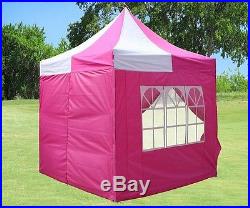 8'x8' Pop Up Canopy Party Tent Pink White