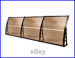 80, 120 Window Awning Outdoor Polycarbonate Front Door Patio Cover Canopy