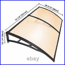 80x40 Porch Window Door Cover Outdoor Awning Polycarbonate UV Rain Snow Proof