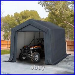 8x12' Outdoor Storage Shelter Shed Portable Canopy Carport Garage with 2 Doors